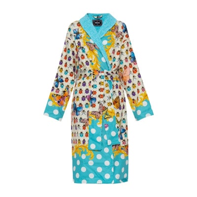Kleurrijke katoenen badjas met vlinderprint Versace , Multicolor , Dames