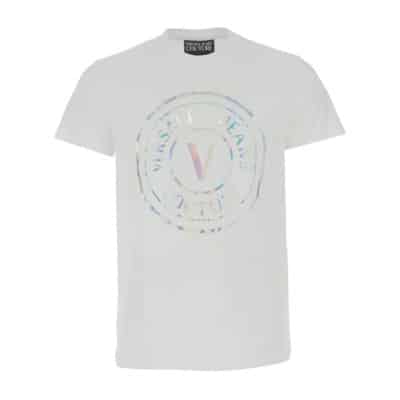 Korte Mouw T-Shirt, Stijlvol en Comfortabel Versace Jeans Couture , White , Heren