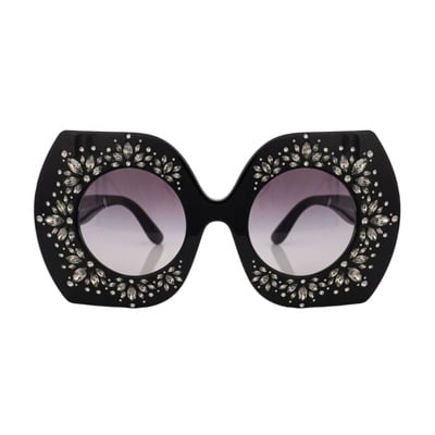 Kristalversierde zonnebril Dolce & Gabbana , Black , Dames