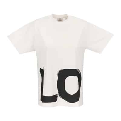 Love Print Oversized T-Shirt Burberry , White , Dames