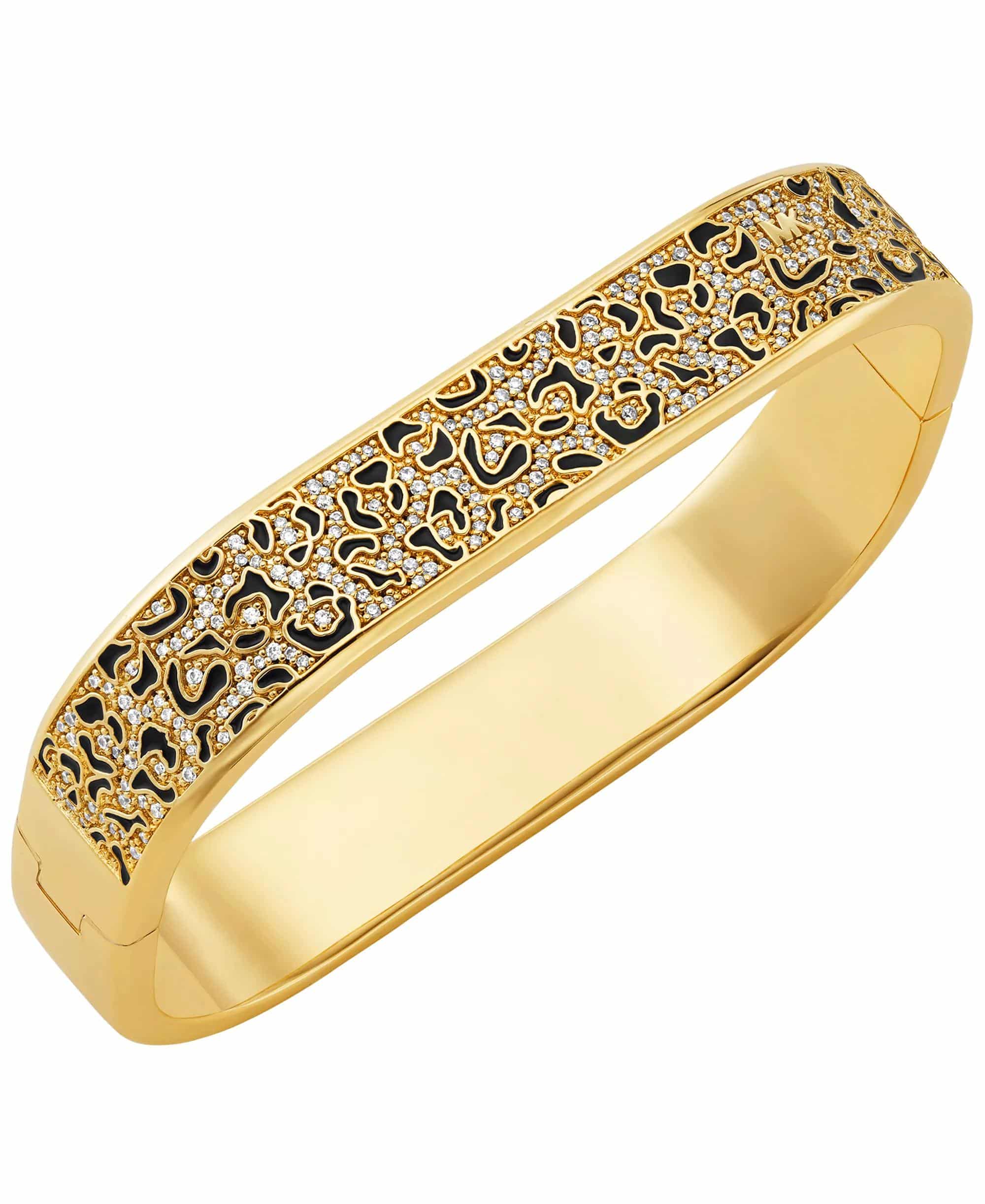 Michael Kors Armbanden - 14K Gold-Plated Cheetah Print Bangle Bracelet in gold