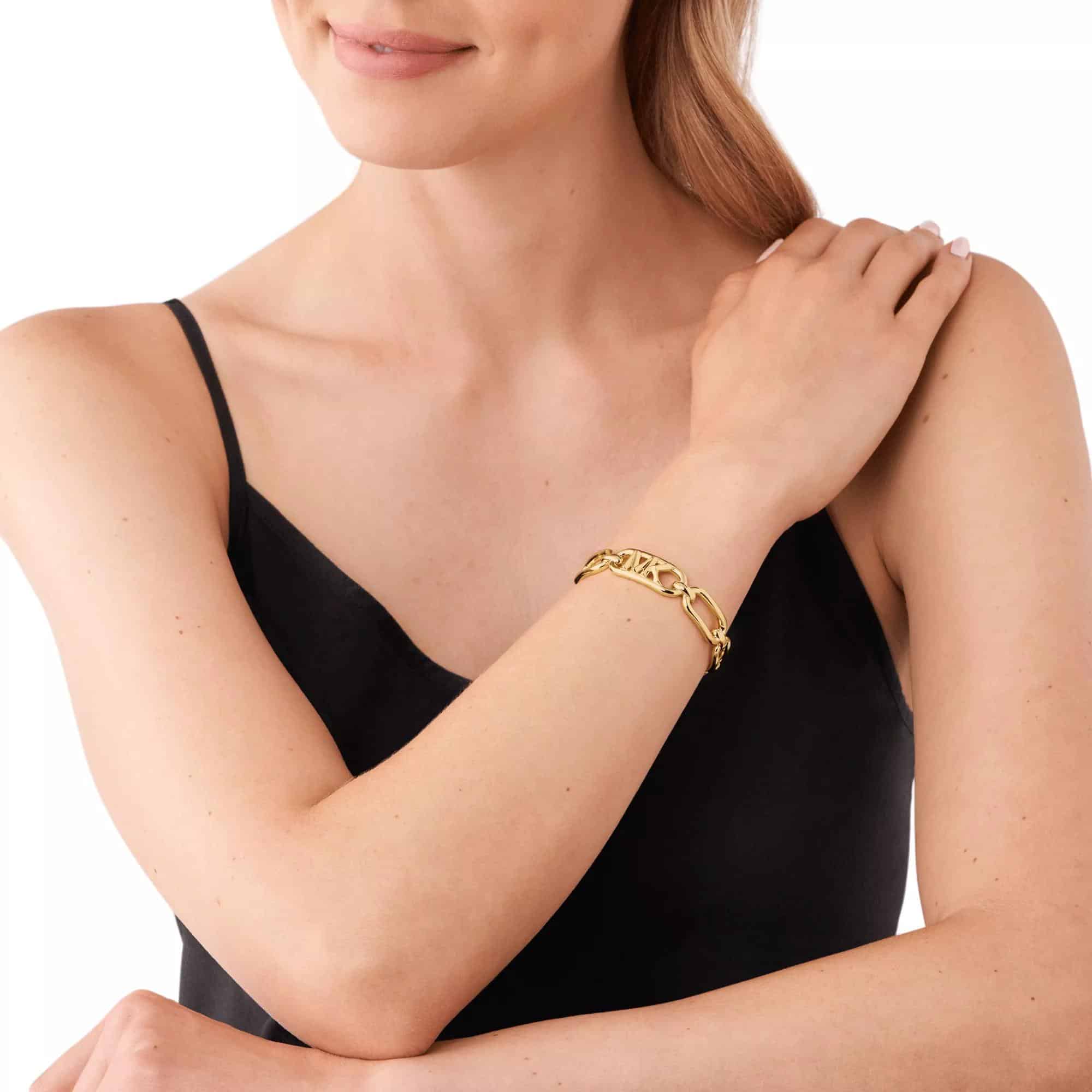 Michael Kors Armbanden - 14K Gold-Plated Frozen Empire Link Cuff Bracelet in gold