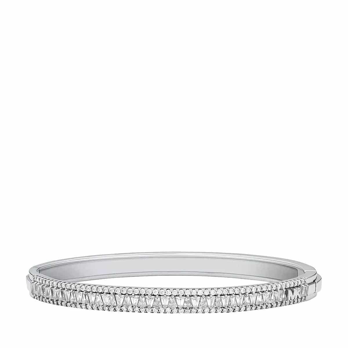 Michael Kors Armbanden - Sterling Silver Tapered Baguette and Pavé Bangle B in silver