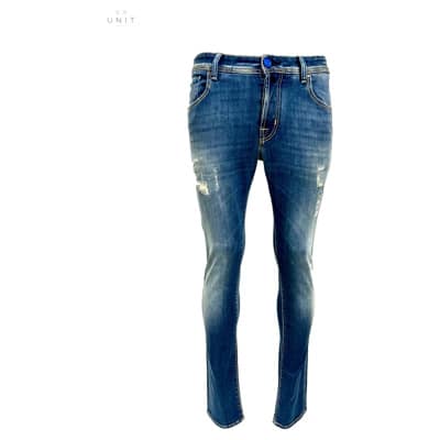 Nick Slim Distressed Jeans Jacob Cohën , Blue , Heren