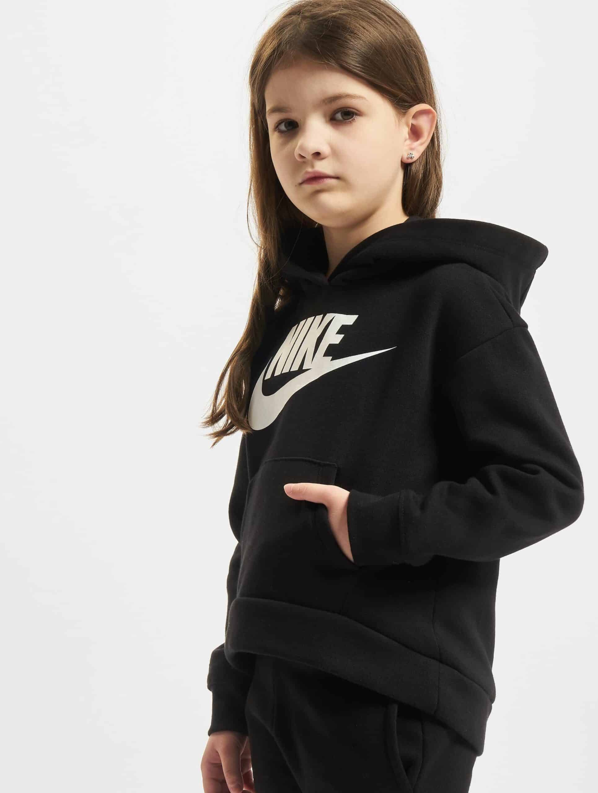 Nike Girls Club Fleece Hoodie Kinder,Unisex op kleur zwart, Maat 67_YEARS