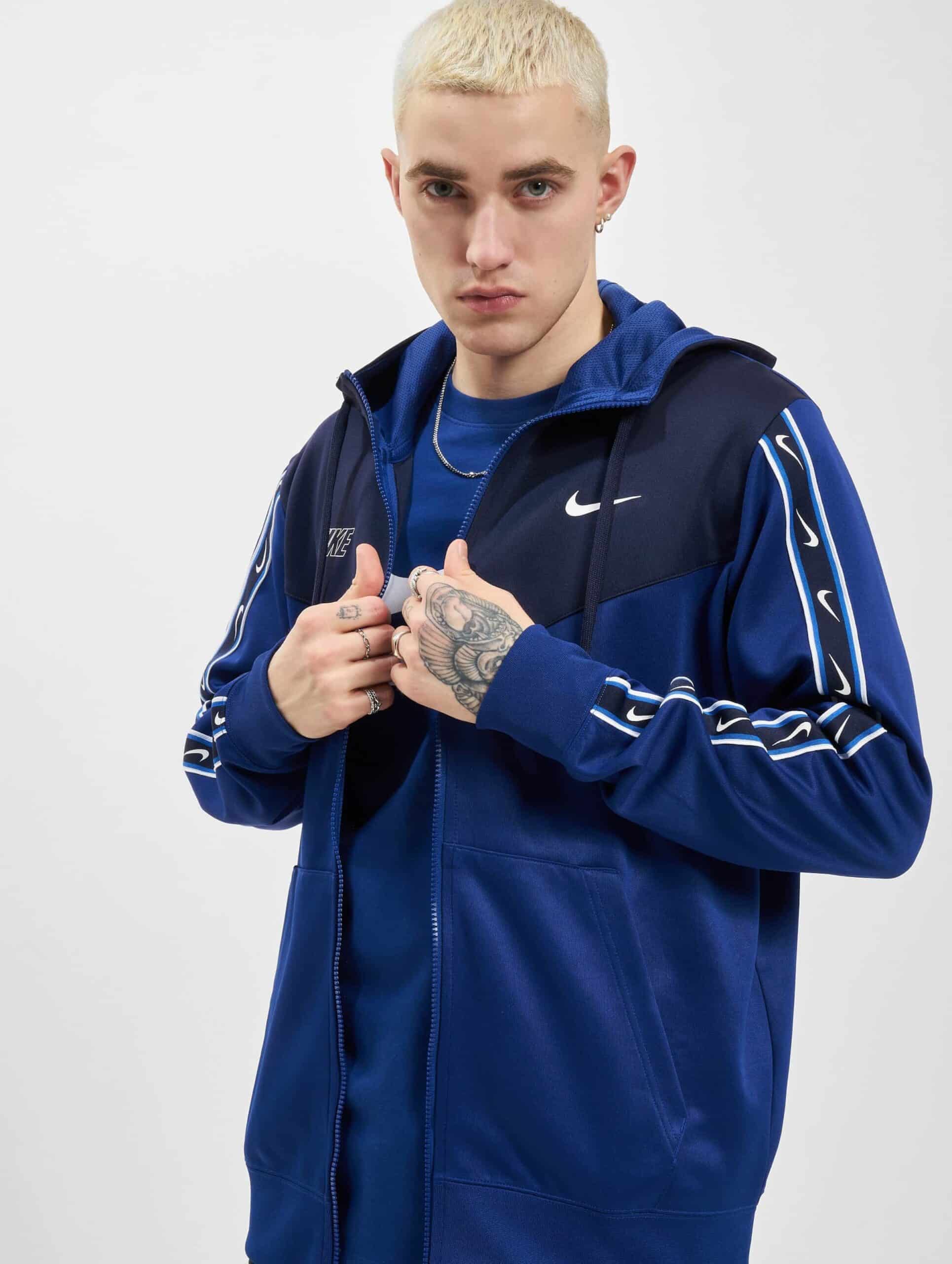 Nike NSW Repeat Hooded Zipper Männer,Unisex op kleur blauw, Maat S