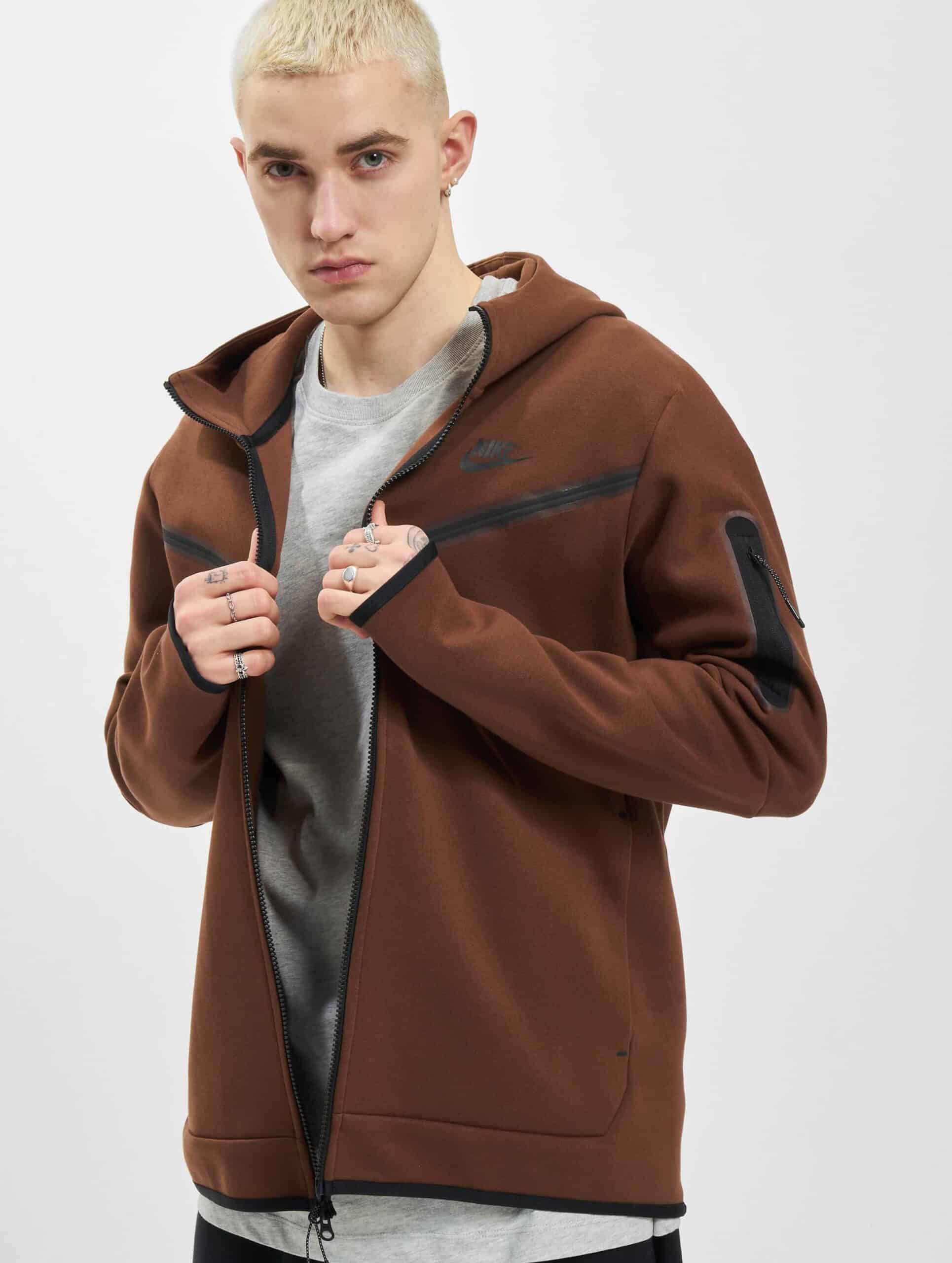 Nike Sportswear Tech Fleece Hooded Zip Hoody Cacao Mannen op kleur bruin, Maat XXL