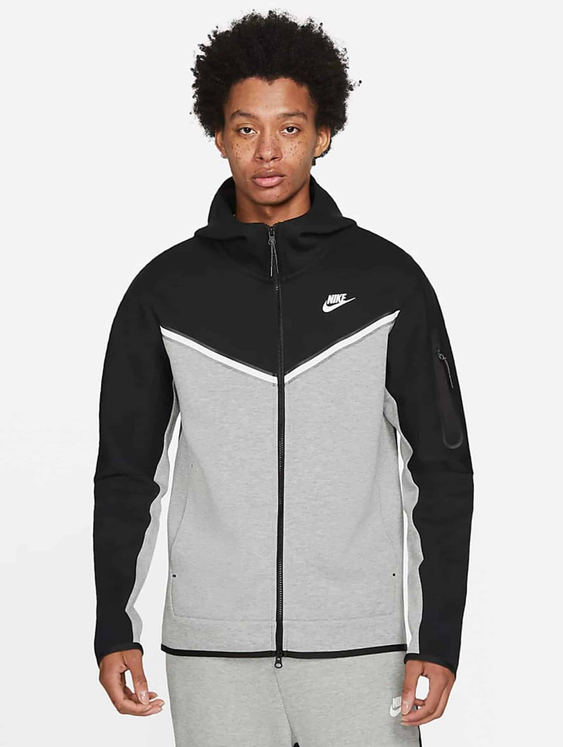Nike Tech Fleece Fz Wr Zip Hoody Black/Dark Grey Mannen op kleur grijs, Maat 2XL
