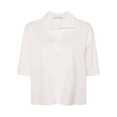 Oversized Katoenen Polo Shirt Moncler , White , Dames