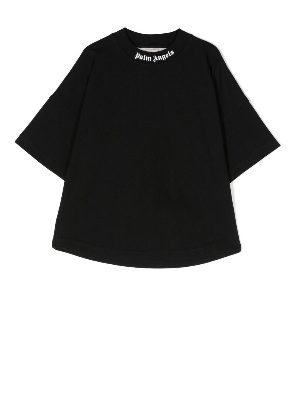 Palm Angels Kids Katoenen T-shirt met logo - Zwart