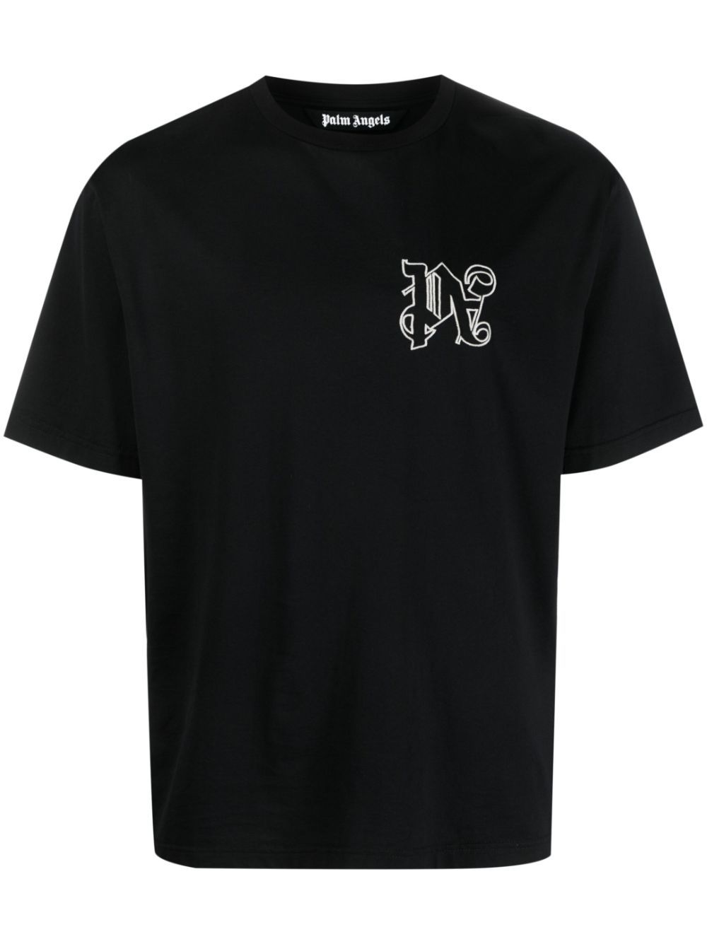 Palm Angels T-shirt met geborduurd logo - Zwart