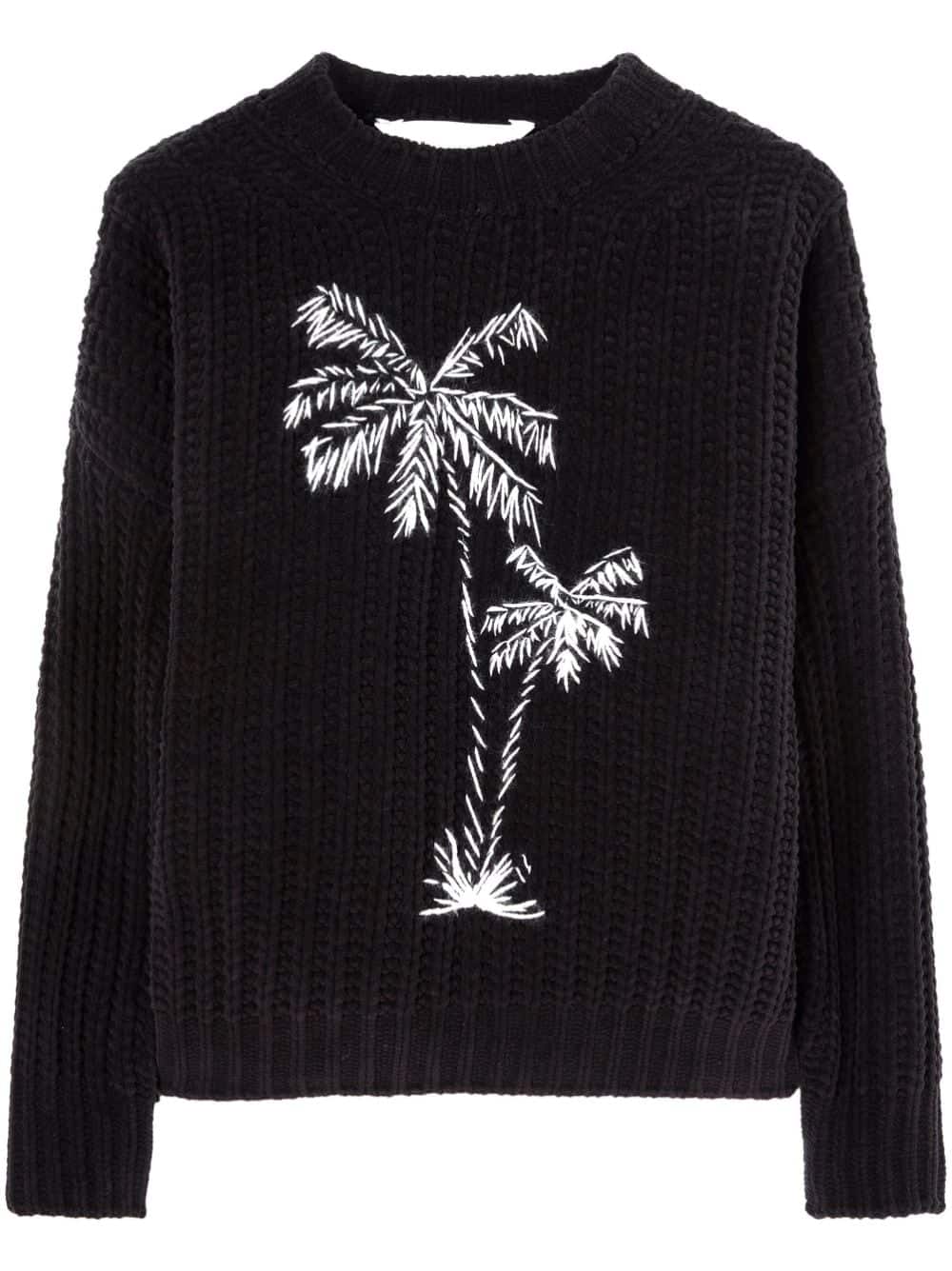 Palm Angels Trui met geborduurde palmen - Zwart