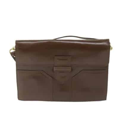 Pre-owned Leather shoulder-bags Yves Saint Laurent Vintage , Brown , Dames