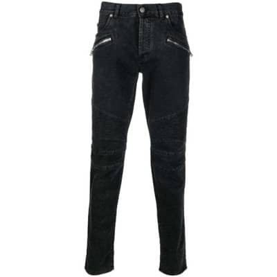Skinny Low-Rise Denim Jeans Balmain , Black , Heren
