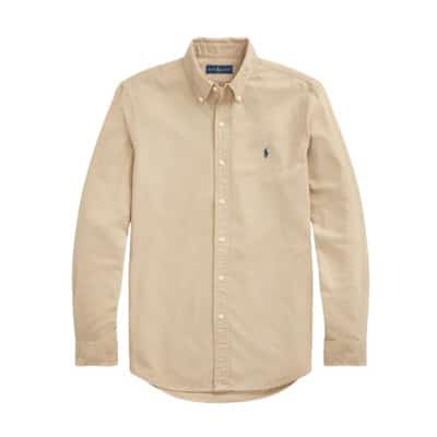 Slim Fit Oxford Overhemd in Surrey Tan Polo Ralph Lauren , Beige , Heren