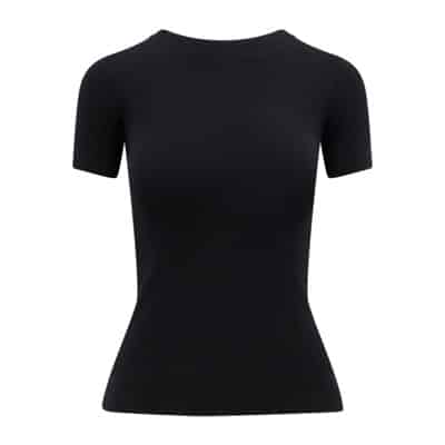 Slim Fit Rhinestone Print T-Shirt Balenciaga , Black , Dames