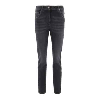 Slim-fit Dames Jeans in Zwart Brunello Cucinelli , Black , Dames