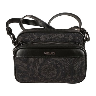 Stoffen Jacquard Crossbody Tas Versace , Black , Heren