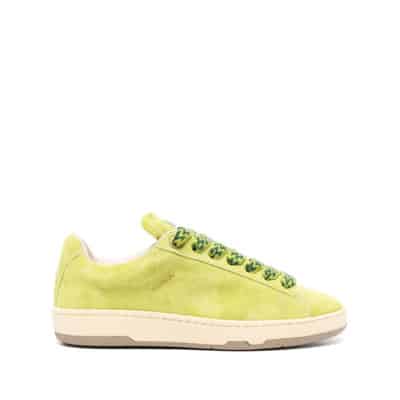 Suede Gewatteerde Sneakers Lanvin , Green , Heren