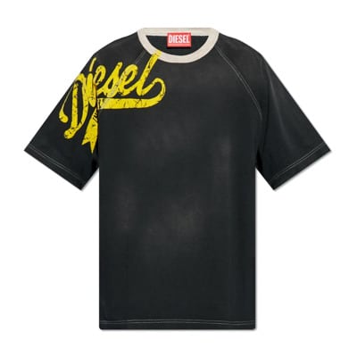 T-Roxt-Slits T-shirt met logo Diesel , Black , Heren