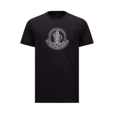 T-Shirts Moncler , Black , Heren