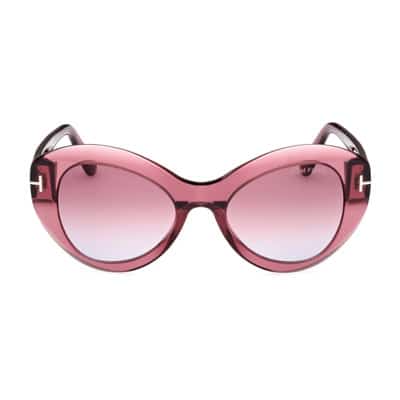 Transparante Ovale Zonnebril Tom Ford , Pink , Dames