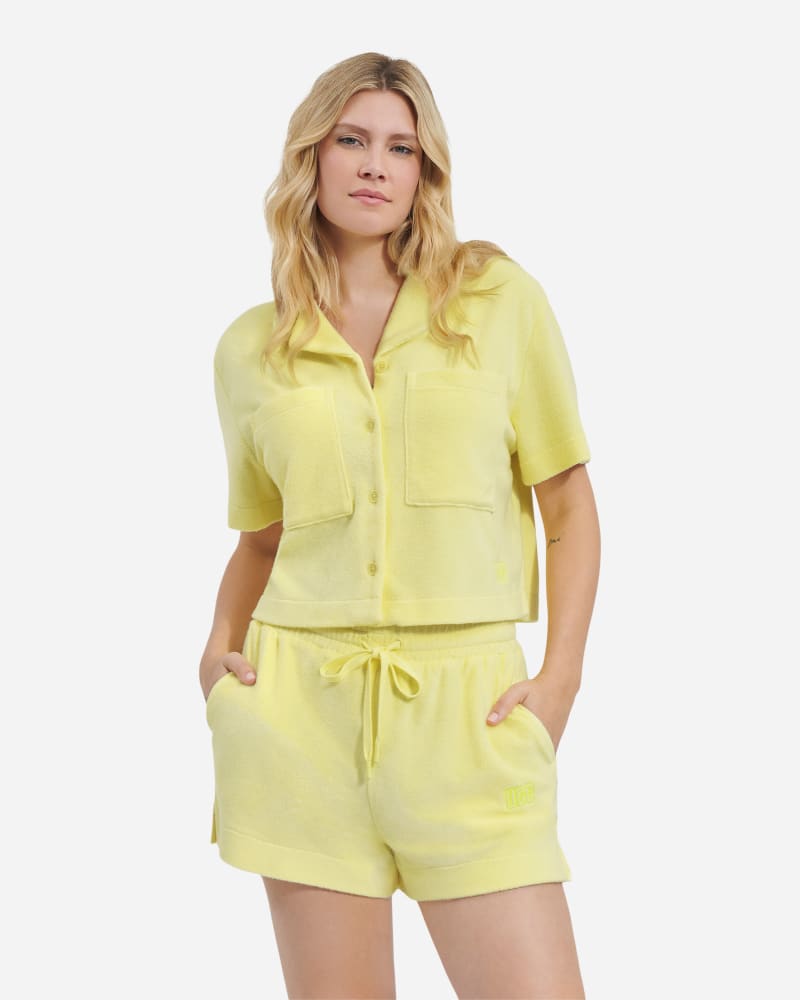 UGG® Saniyah-buttondownshirt voor Dames in Honeycomb, Maat L, Katoen/Polyester