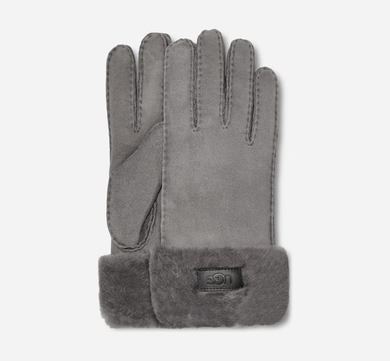 UGG® Turn Cuff Handschoenen voor Dames in Grey, Maat M, Wol