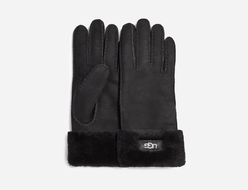 UGG® W Sheepskin Turn Cuff-handschoenen in Black, Maat L, Other