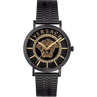 V-Essential Roestvrijstalen Horloge Versace , Black , Heren