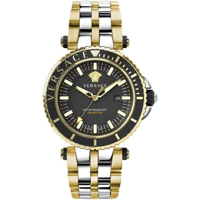 V-Race Diver Bicolor Horloge Versace , Yellow , Heren