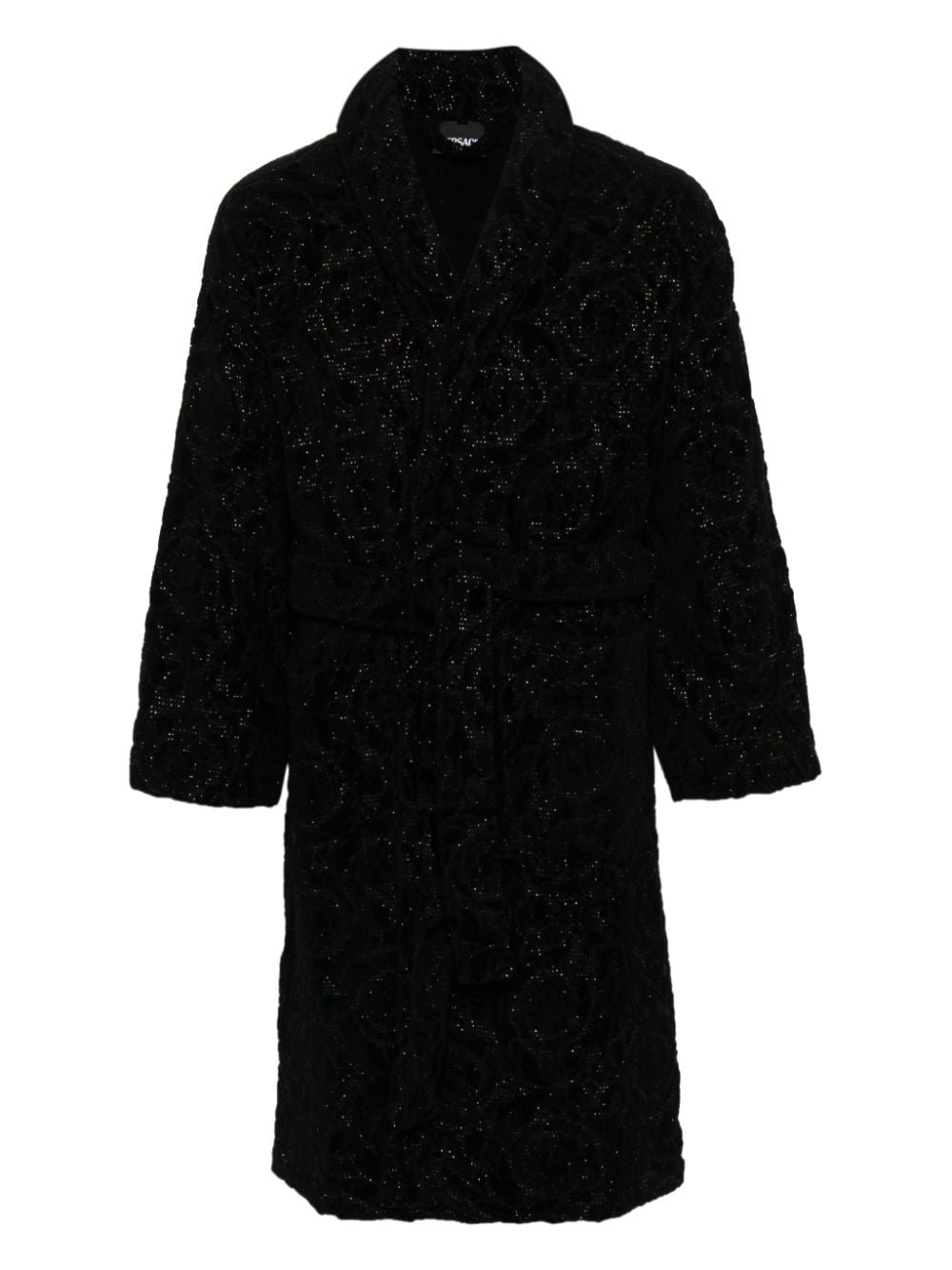 Versace Badjas met barok-jacquard - Zwart