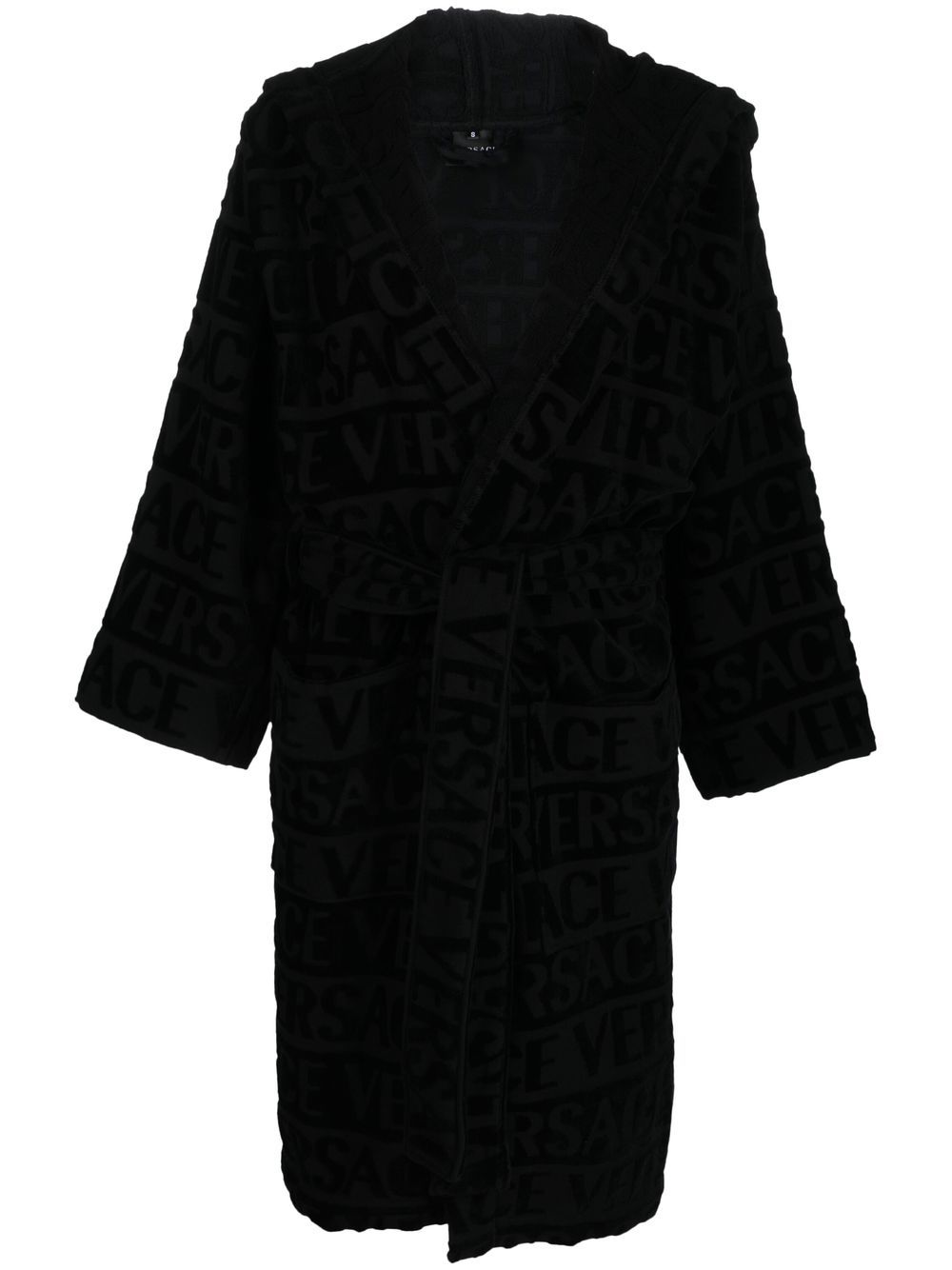 Versace Badjas met capuchon - Zwart
