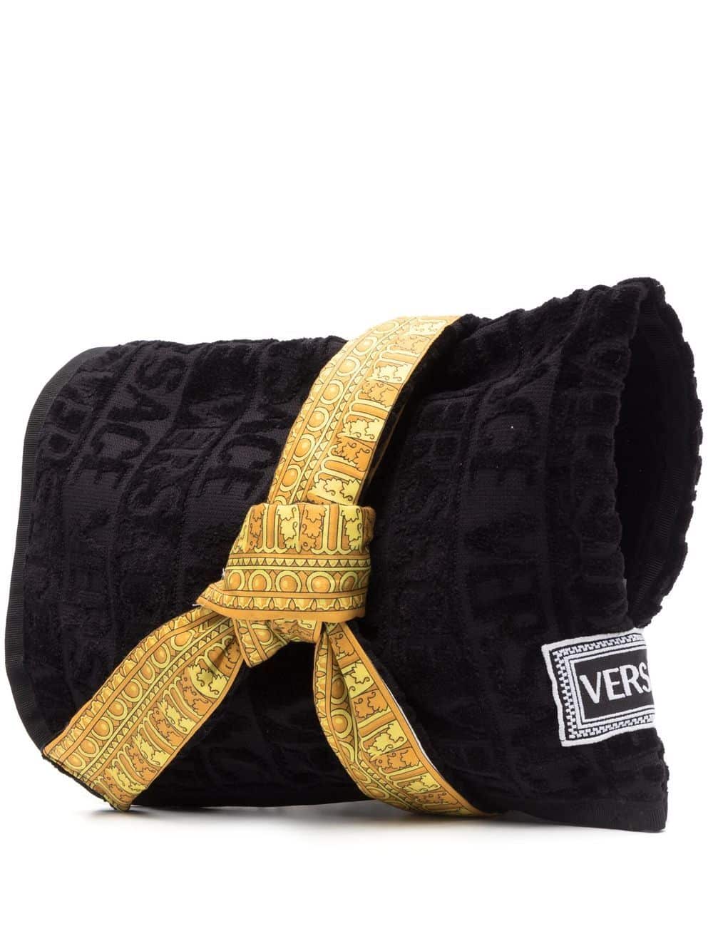 Versace Dieren badjas met tekst - Zwart