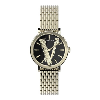 Virtus Barocca Roestvrijstalen Horloge Versace , Yellow , Dames