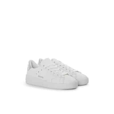 Witte Leren Sneakers met Elegante Sterdetail Golden Goose , White , Dames