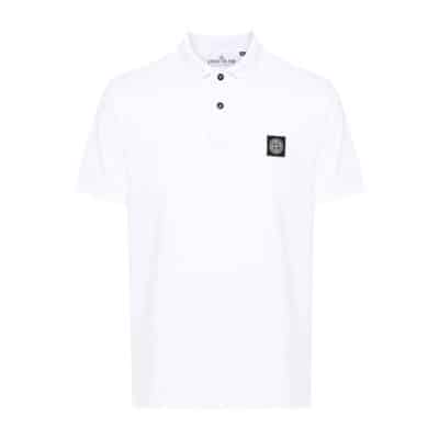 Witte Polo Slim Fit T-shirts Stone Island , White , Heren