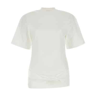 Witte katoenen T-shirt Off White , White , Dames