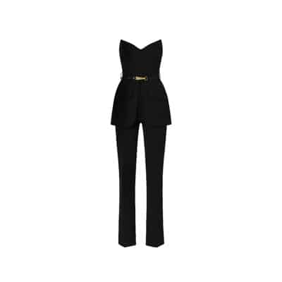 Zwart Bi-Stretch Mouwloos Jumpsuit Elisabetta Franchi , Black , Dames