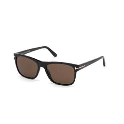 Zwarte Glanzende Zonnebril Tom Ford , Black , Heren