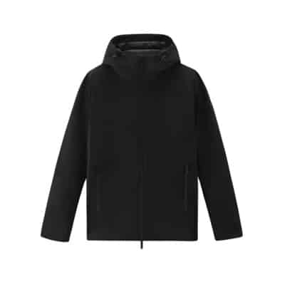 Zwarte Tech Softshell Jas met Verstelbare Capuchon Woolrich , Black , Heren