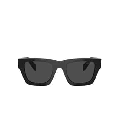 Zwarte Zonnebril met Vierkant Acetaat Frame Prada , Black , Heren