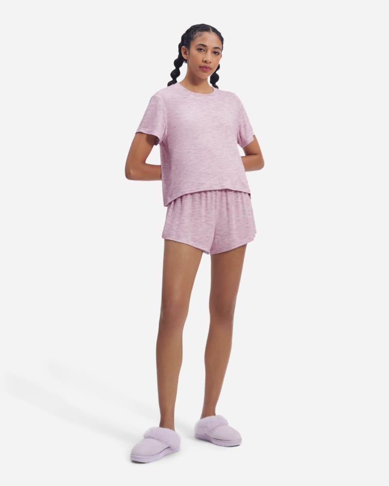 UGG® Aniyah Top & Short Set for Women in Pink Multi Heather, Size Medium, Ecovero