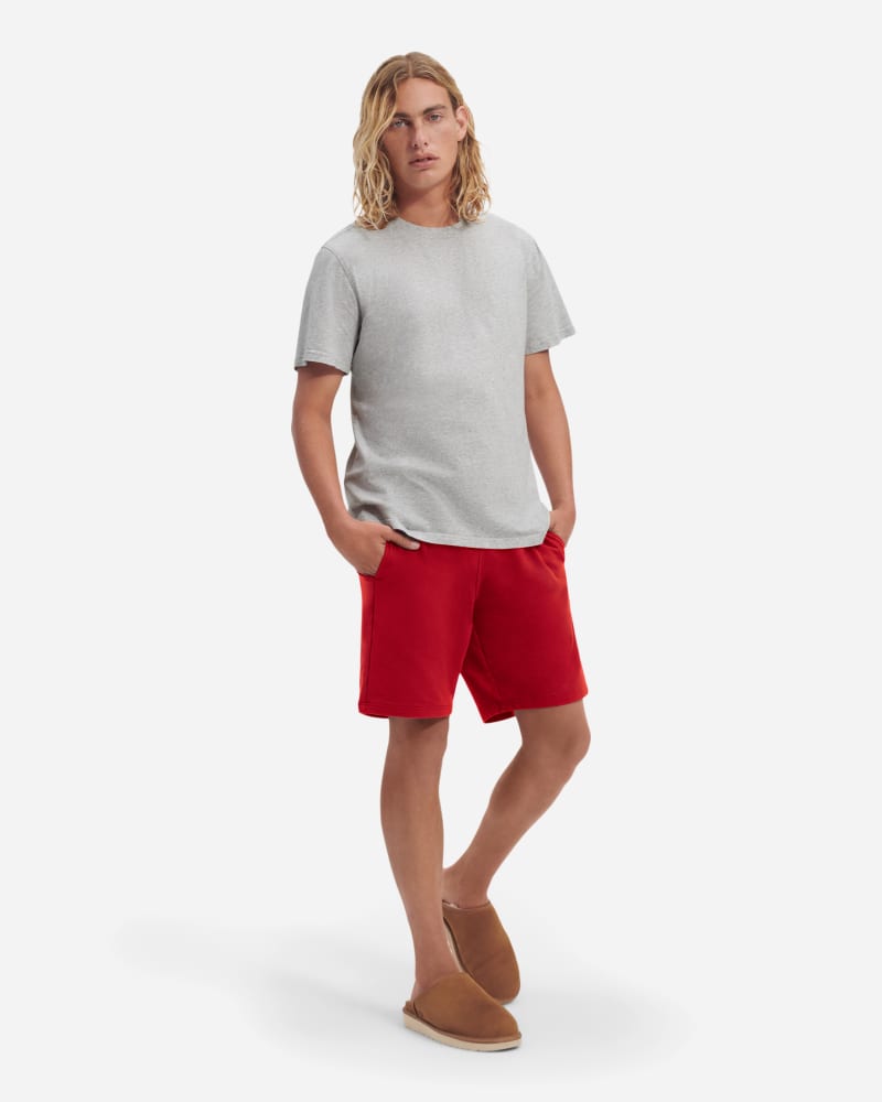 UGG® Darian Pyjama Set for Men in Grey Heather/Samba Red, Size XL
