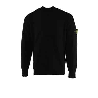 Zwarte Casual Katoenen Trui Stone Island , Black , Heren