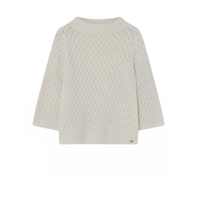 Cropped Sleeve Gebreide Trui Off White Gustav , White , Dames