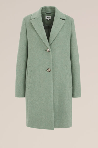WE Fashion - Dames jas van wolmix - Pastelgroen - Maat: 32