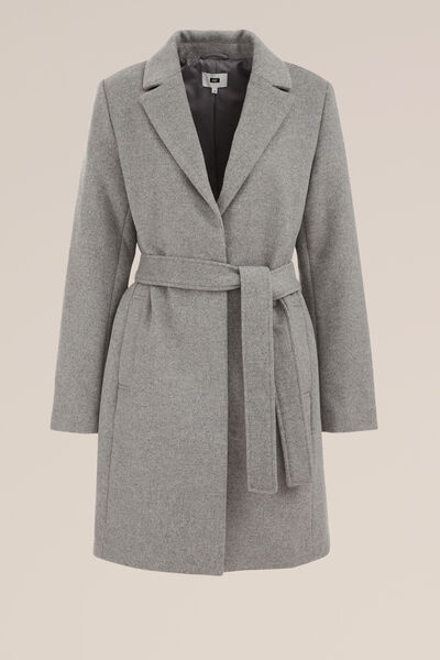WE Fashion - Dames jas van wolmix - Lichtgrijs - Maat: 40
