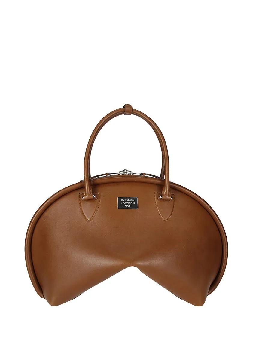 Acne Studios Crossbody bags - Curved Brown Handbag With Double Slider Zip in bruin