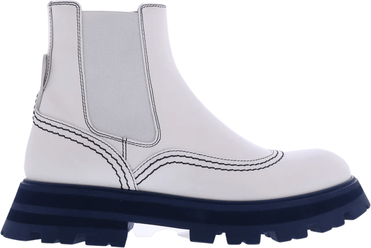 Alexander McQueen Boots - Dames Chelsea Boot Wander Wit/Blauw in wit
